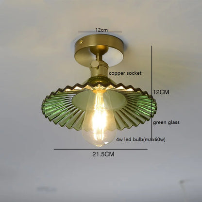 Éloise Amber Glas Kupfer Deckenleuchte