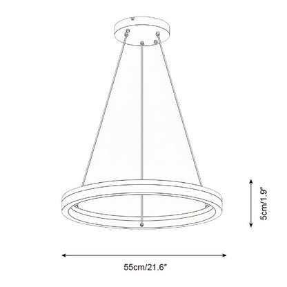 Aurélien Ring Kronleuchter, Travertin und Holz LED Design