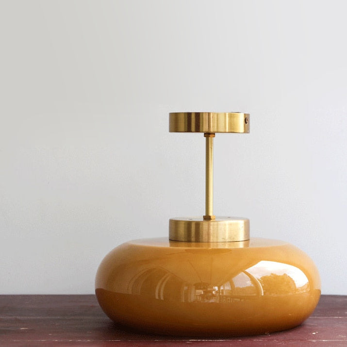 Camille Soleil Retro Deckenleuchte aus Messing und Glas