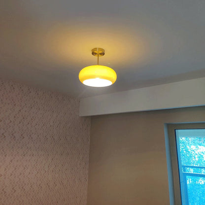 Camille Soleil Retro Deckenleuchte aus Messing und Glas