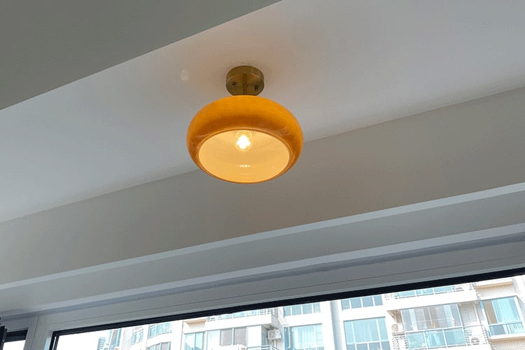 Camille Soleil Retro Deckenleuchte aus Messing und Glas