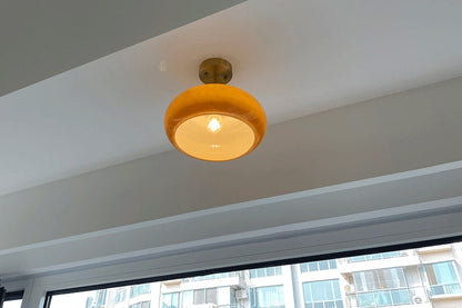 Camille Soleil Retro Deckenleuchte aus Messing und Glas