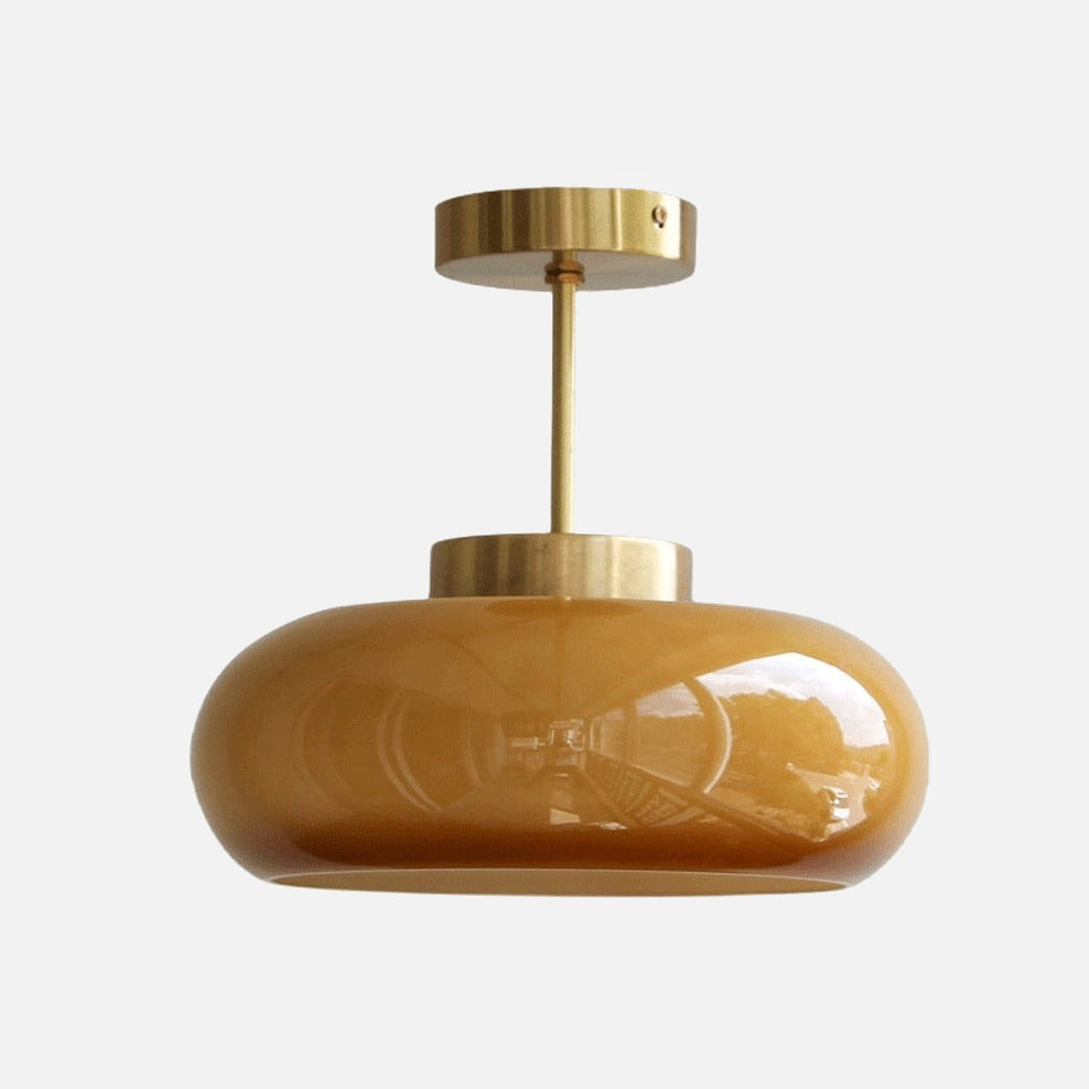 Camille Soleil Retro Deckenleuchte aus Messing und Glas