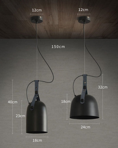 Élise Sonoma LED-Pendelleuchte aus Metall und Leder