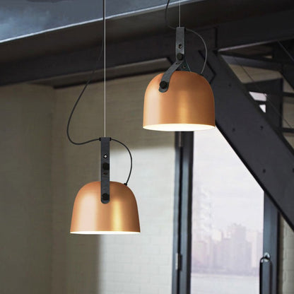 Élise Sonoma LED-Pendelleuchte aus Metall und Leder