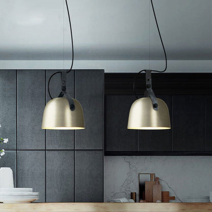 Élise Sonoma LED-Pendelleuchte aus Metall und Leder