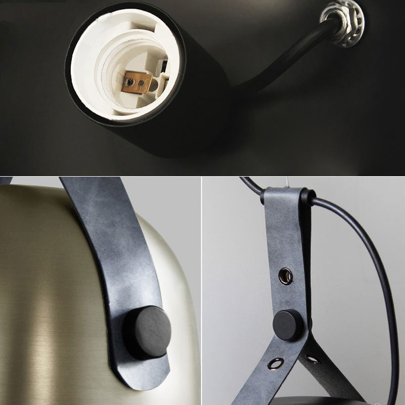Élise Sonoma LED-Pendelleuchte aus Metall und Leder