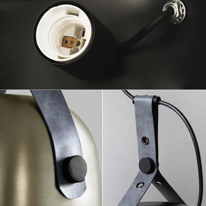 Élise Sonoma LED-Pendelleuchte aus Metall und Leder