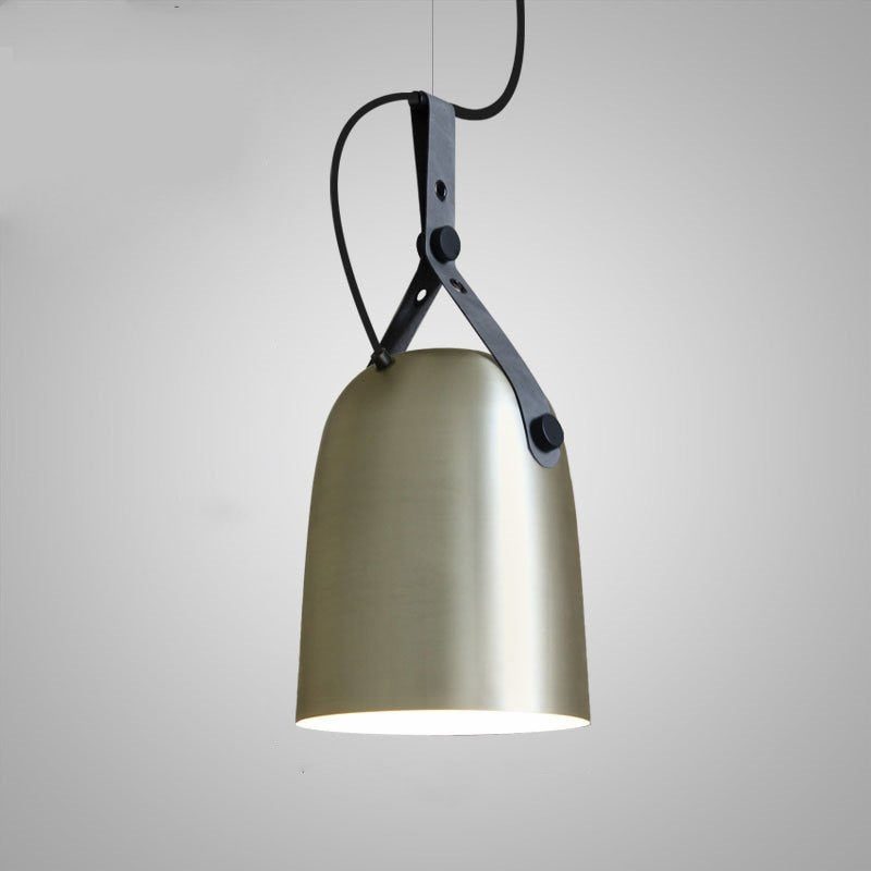 Élise Sonoma LED-Pendelleuchte aus Metall und Leder