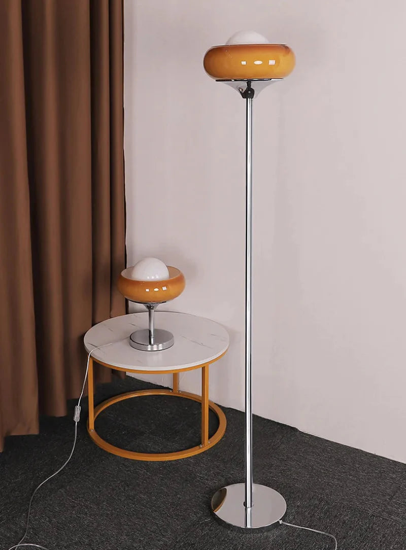 Élise Starburst Retro Glass Chrome LED Table & Floor Lamp