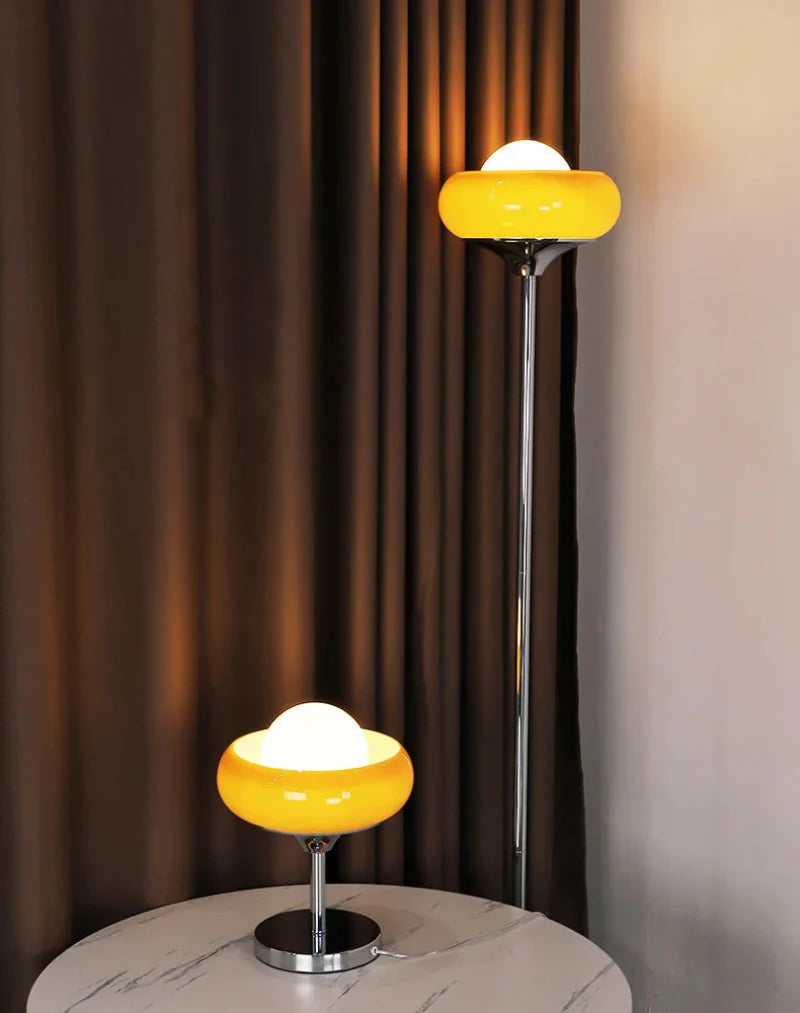 Élise Starburst Retro Glass Chrome LED Table & Floor Lamp