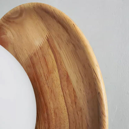 Élina Wandleuchte mit Holzrückplatte und LED-Beleuchtung