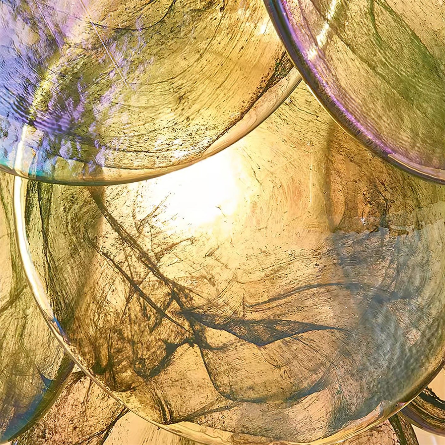 Amélie mundgeblasene Glas-Wandleuchte mit Metallakzenten