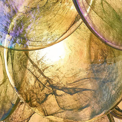 Amélie mundgeblasene Glas-Wandleuchte mit Metallakzenten