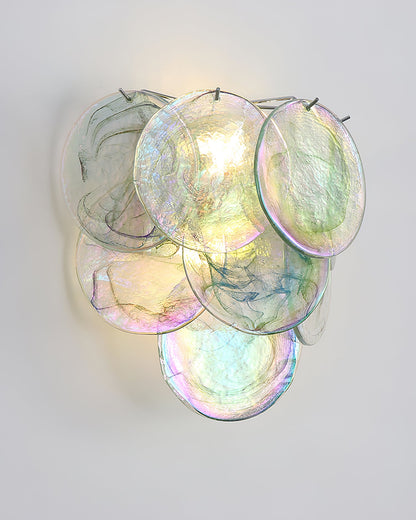 Amélie mundgeblasene Glas-Wandleuchte mit Metallakzenten