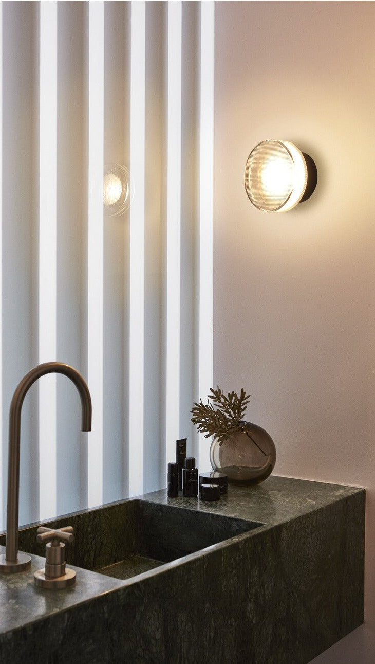 Isabelle Tap Textured Glass & Metal Wall Lamp