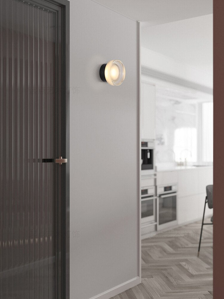 Isabelle Tap Textured Glass & Metal Wall Lamp