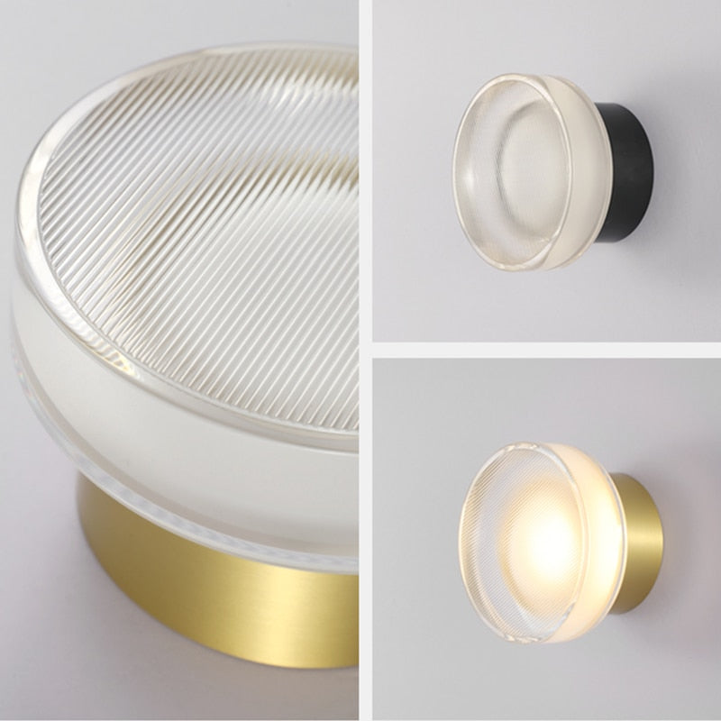 Isabelle Tap Textured Glass & Metal Wall Lamp