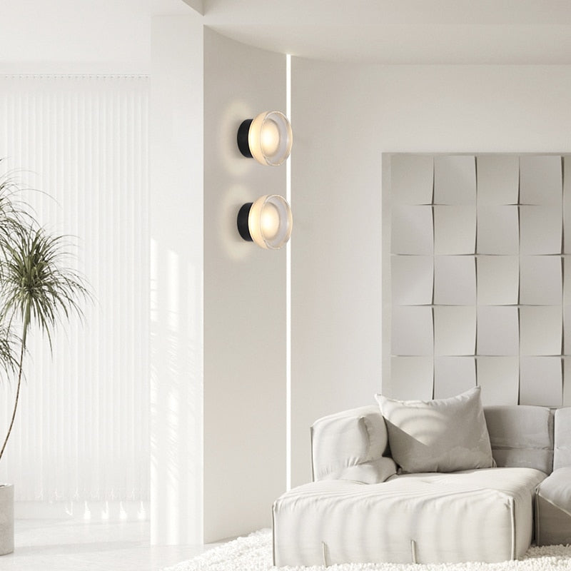 Isabelle Tap Textured Glass & Metal Wall Lamp