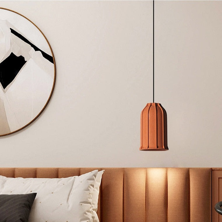 Camille Terracotta Hut Cement Pendant LED Light