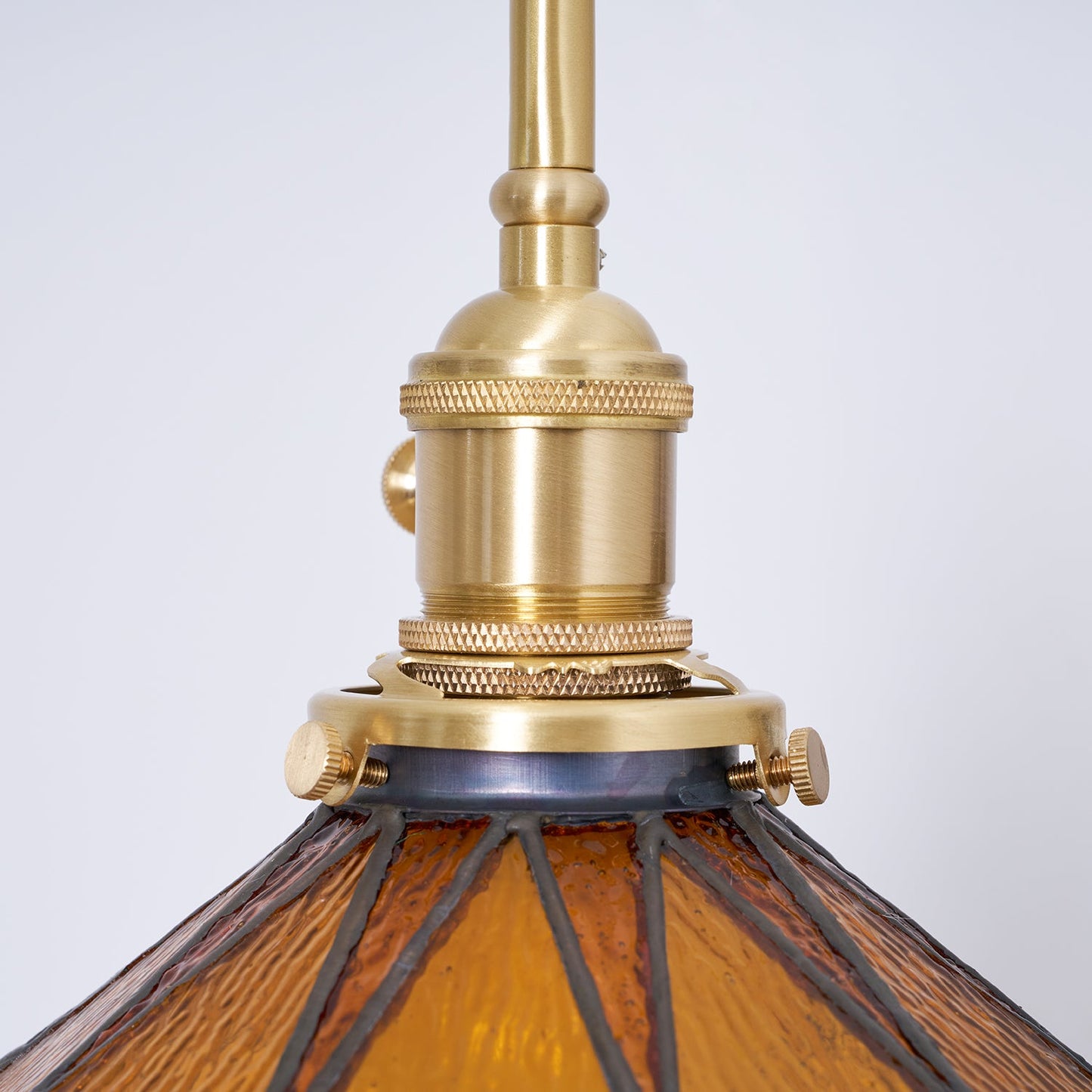 Juliette Tiffany Wall Light Brass Walnut and Glass Lighting