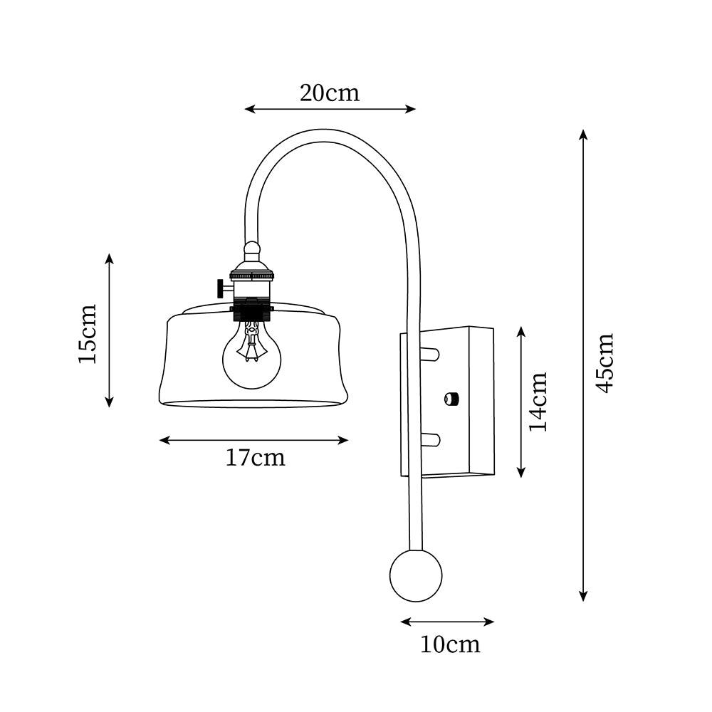Juliette Tiffany Wall Light Brass Walnut and Glass Lighting