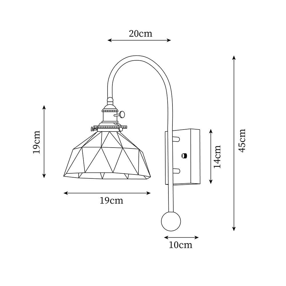 Juliette Tiffany Wall Light Brass Walnut and Glass Lighting