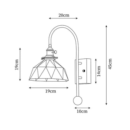 Juliette Tiffany Wall Light Brass Walnut and Glass Lighting