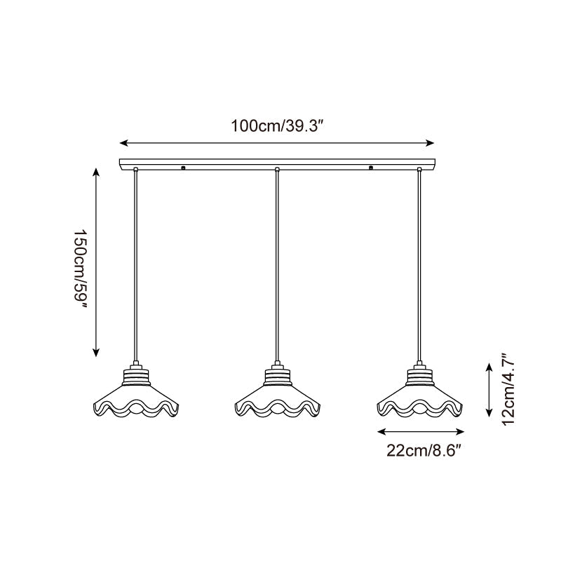 Juliette Pendant Lamp, Scalloped Resin Shade with Wood Accent