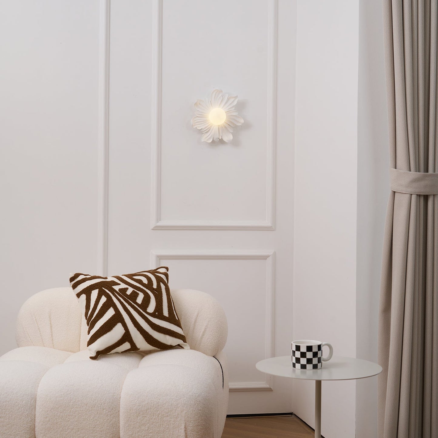 Camille Floral Resin Wall Lamp with Soft Glow Design