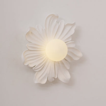 Camille Floral Resin Wall Lamp with Soft Glow Design