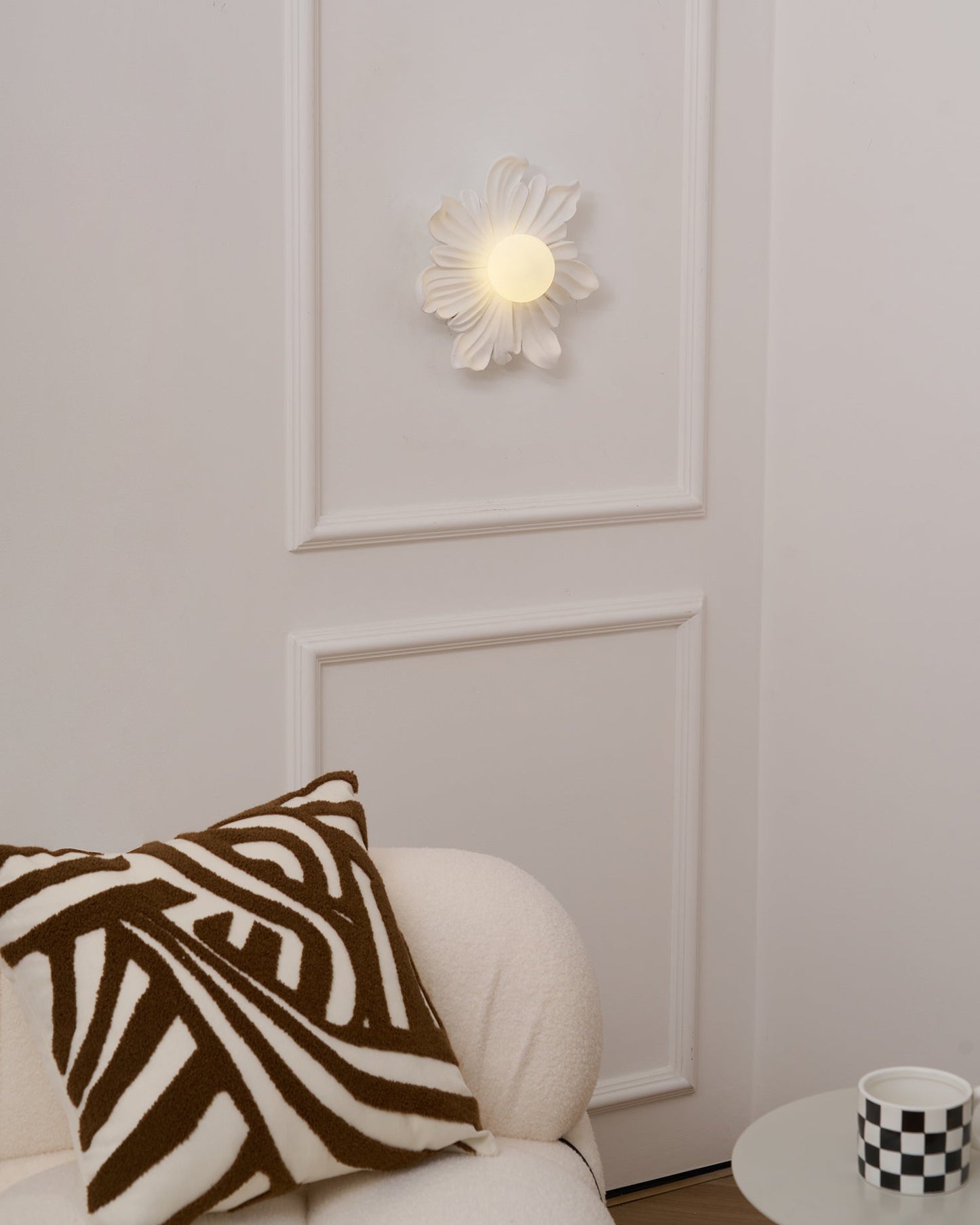 Camille Floral Resin Wall Lamp with Soft Glow Design