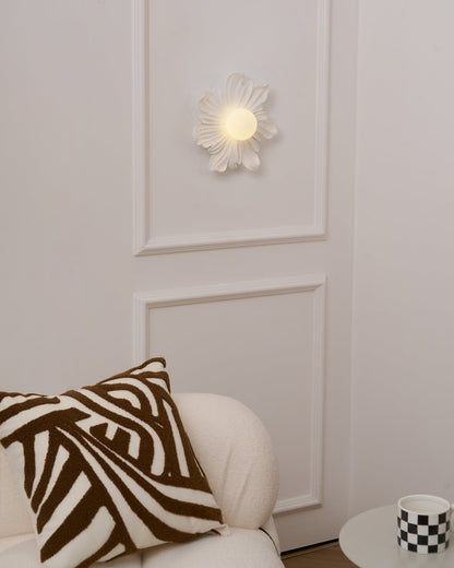 Camille Floral Resin Wall Lamp with Soft Glow Design