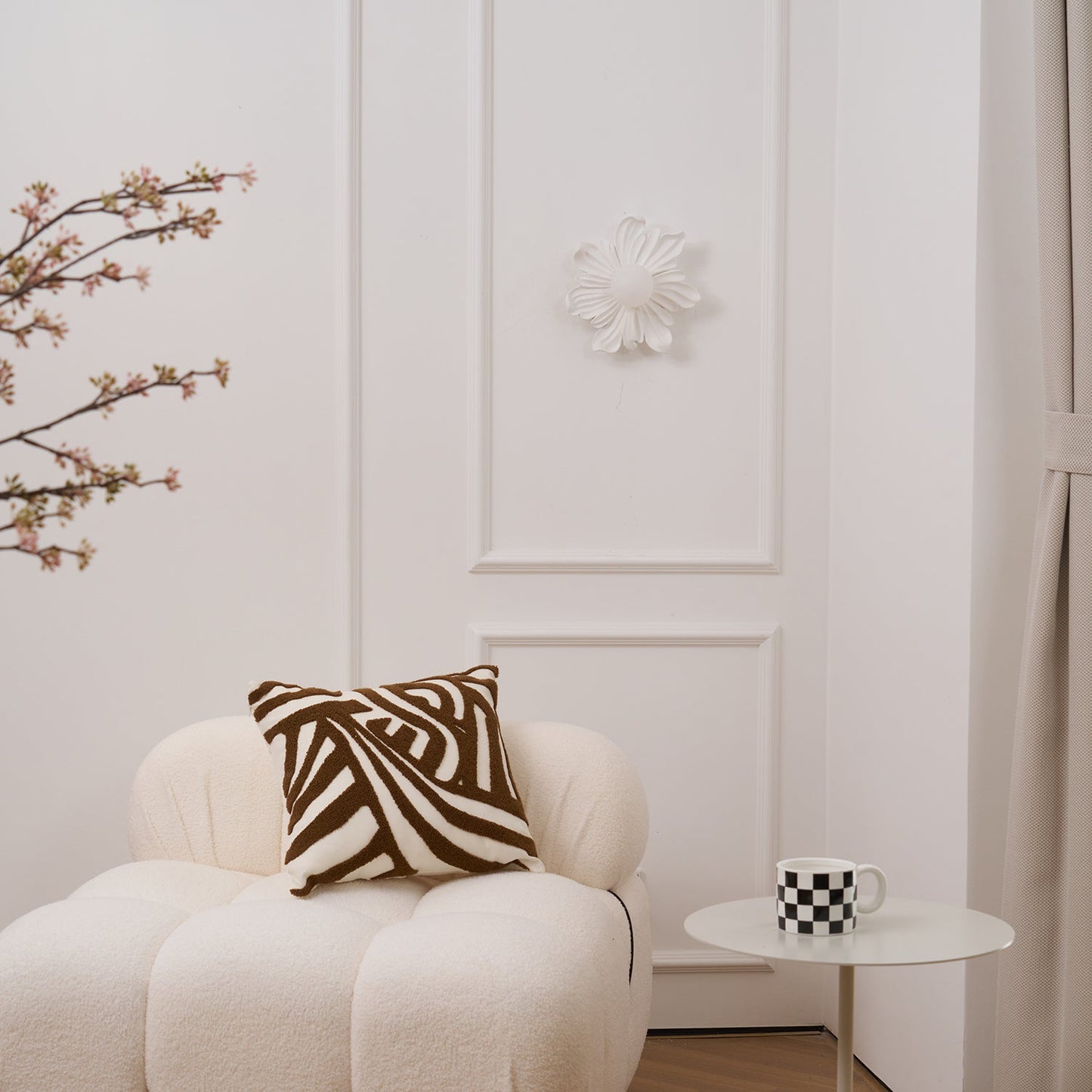 Camille Floral Resin Wall Lamp with Soft Glow Design