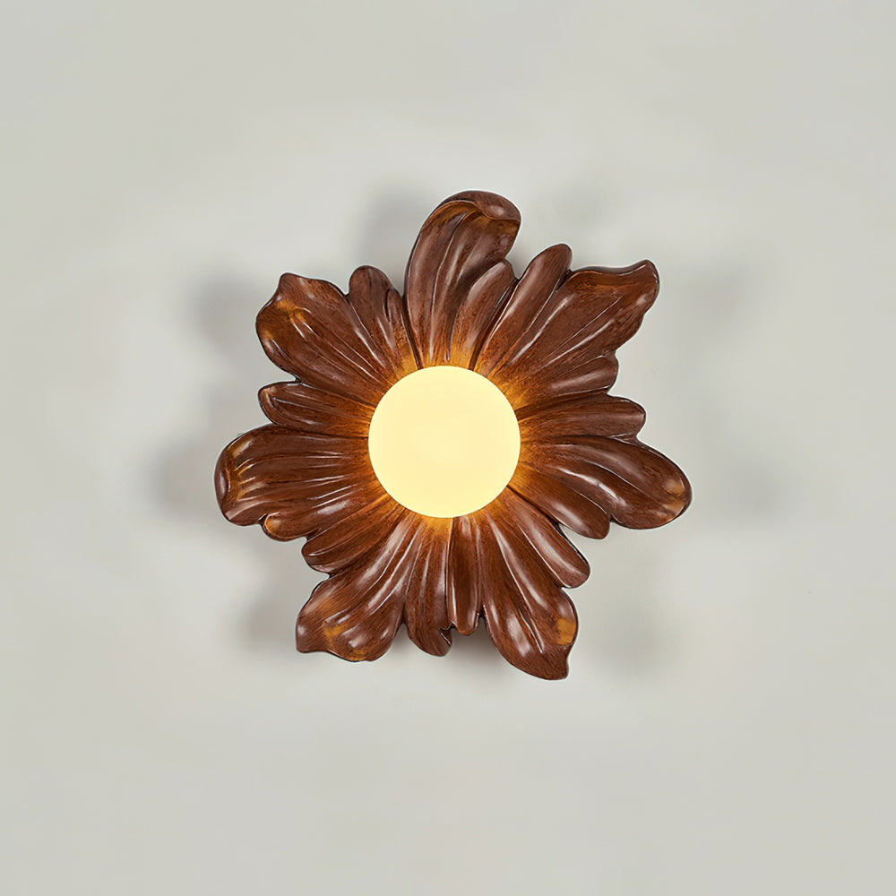 Camille Floral Resin Wall Lamp with Soft Glow Design