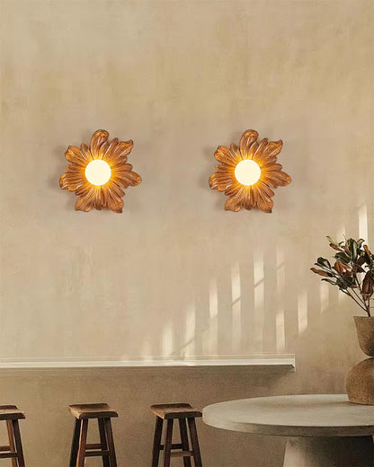 Camille Floral Resin Wall Lamp with Soft Glow Design