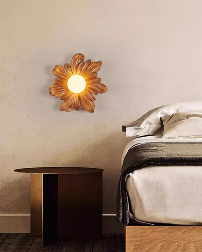 Camille Floral Resin Wall Lamp with Soft Glow Design