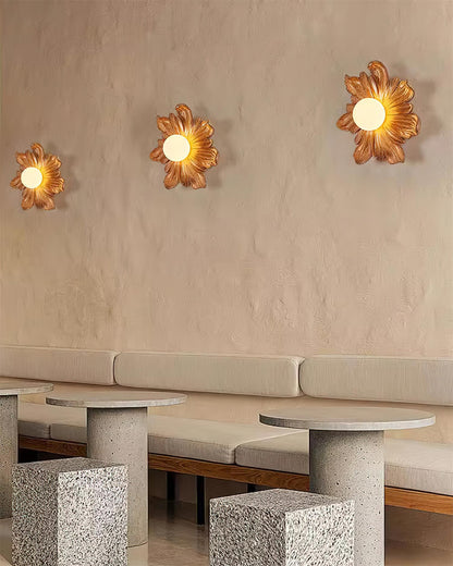 Camille Floral Resin Wall Lamp with Soft Glow Design