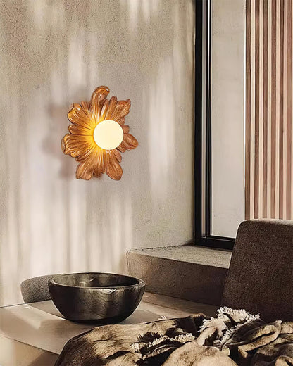 Camille Floral Resin Wall Lamp with Soft Glow Design