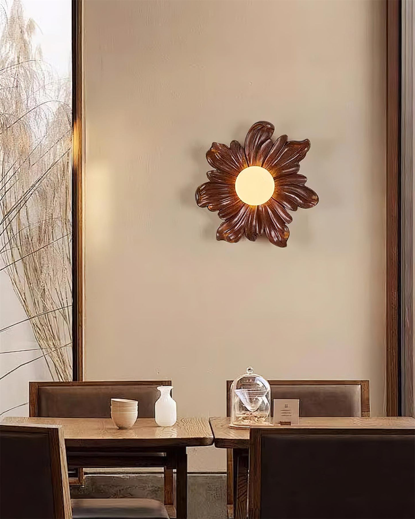 Camille Floral Resin Wall Lamp with Soft Glow Design