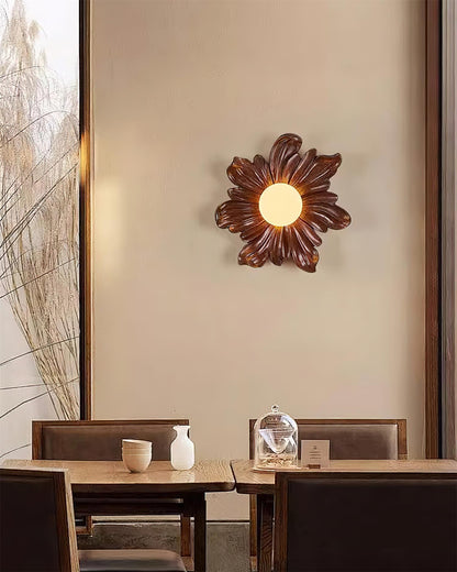 Camille Floral Resin Wall Lamp with Soft Glow Design