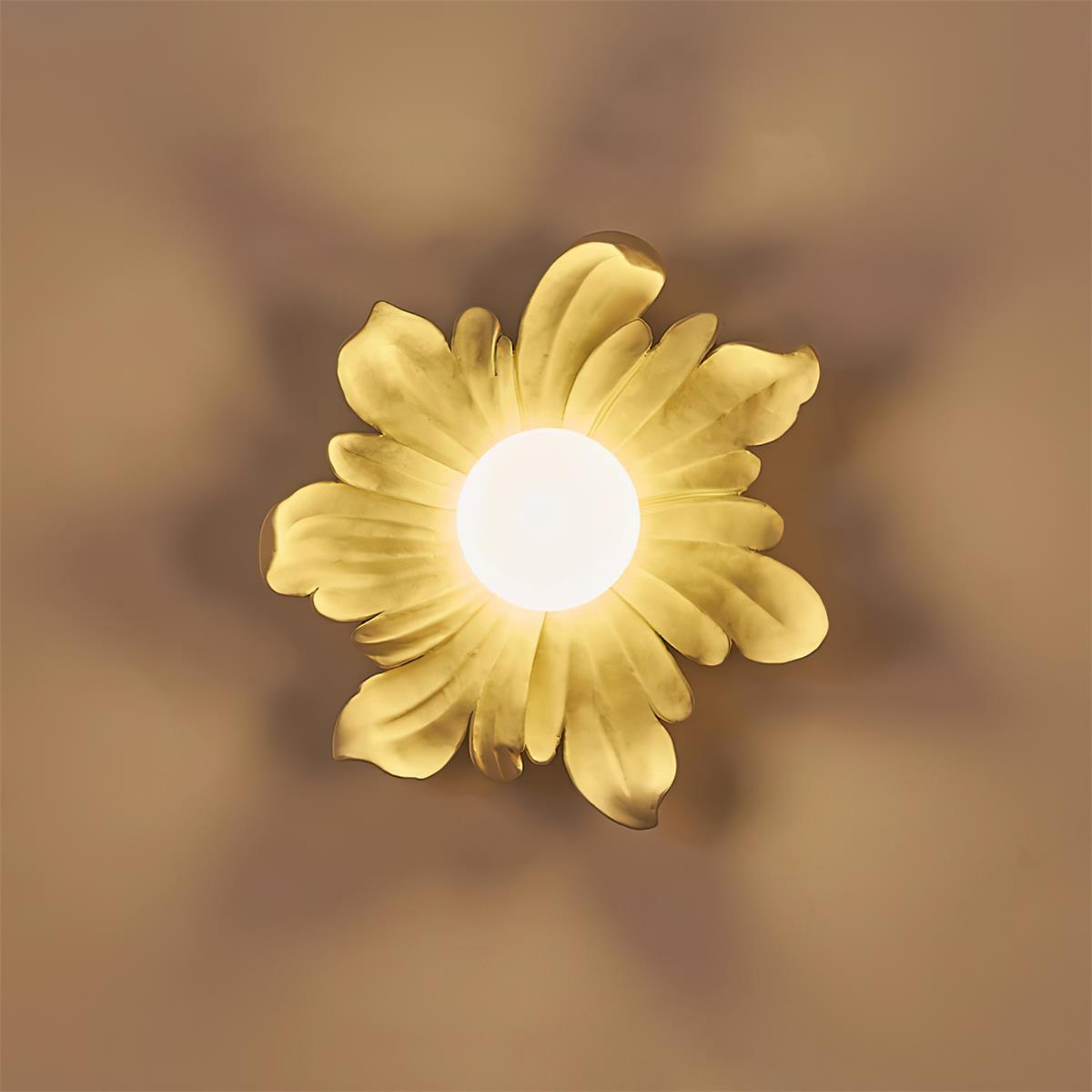 Camille Floral Resin Wall Lamp with Soft Glow Design