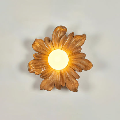 Camille Floral Resin Wall Lamp with Soft Glow Design