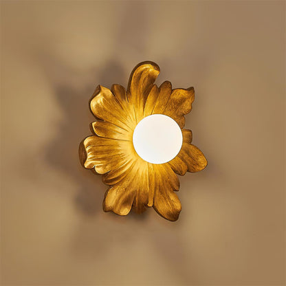 Camille Floral Resin Wall Lamp with Soft Glow Design