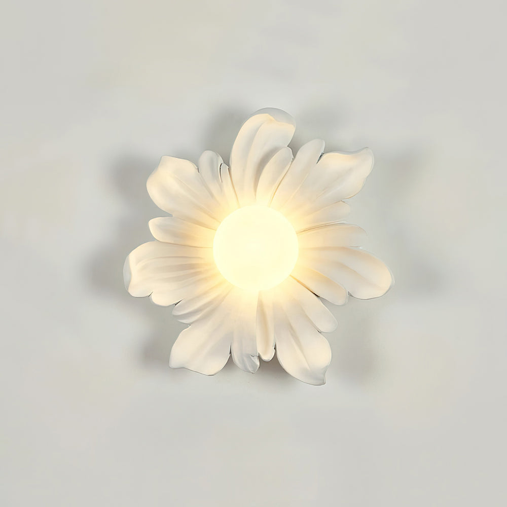 Camille Floral Resin Wall Lamp with Soft Glow Design