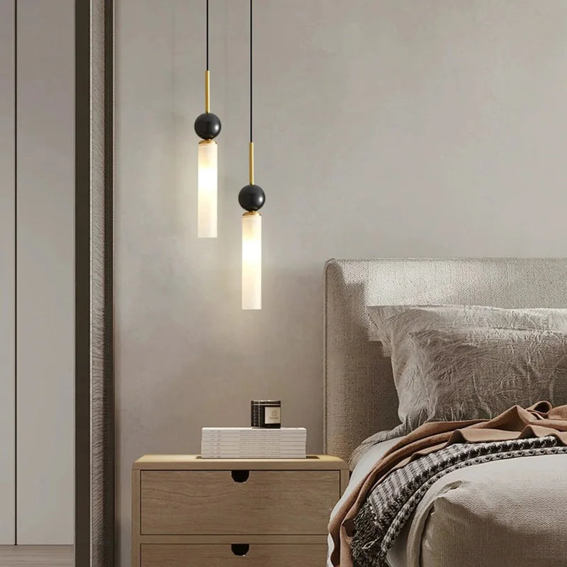 Éloise Tovar Marble Cylinder LED Pendant Chandelier