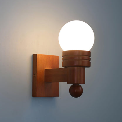Sabrina Tupelo Wandleuchte Holz und Glas Klassische Beleuchtung