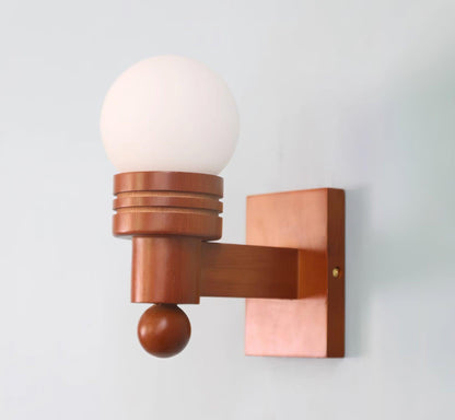 Sabrina Tupelo Wandleuchte Holz und Glas Klassische Beleuchtung