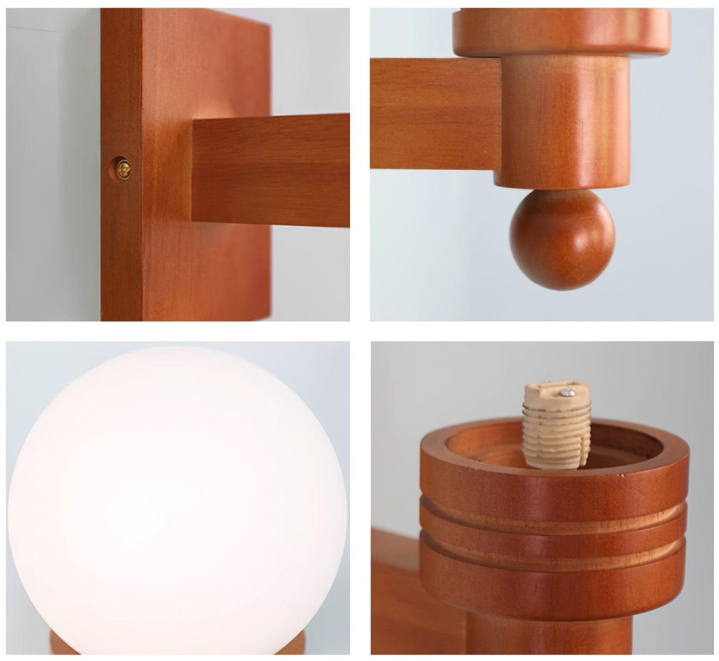 Sabrina Tupelo Wandleuchte Holz und Glas Klassische Beleuchtung
