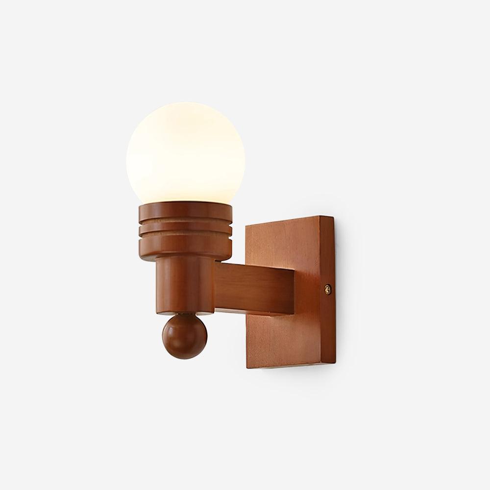 Sabrina Tupelo Wandleuchte Holz und Glas Klassische Beleuchtung